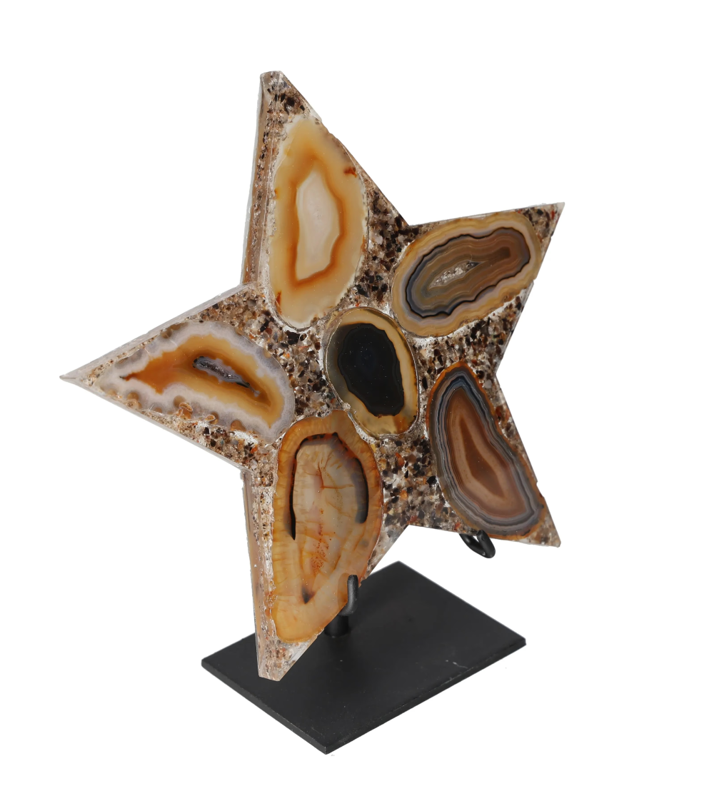 Agate Star With Metal Base 625197