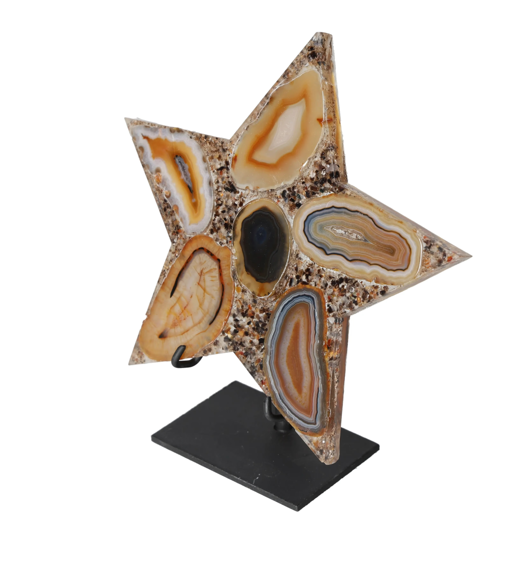 Agate Star With Metal Base 625197