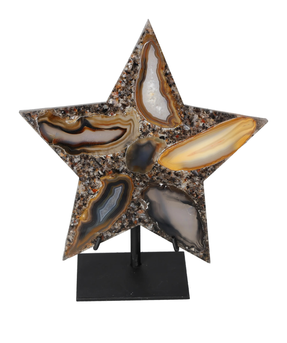 Agate Star With Metal Base 625203