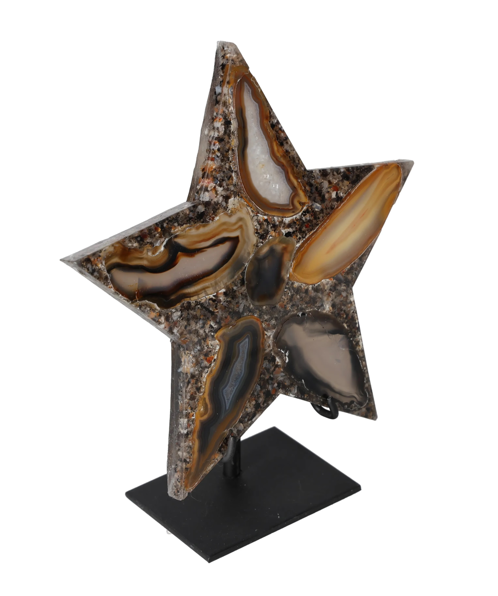 Agate Star With Metal Base 625203