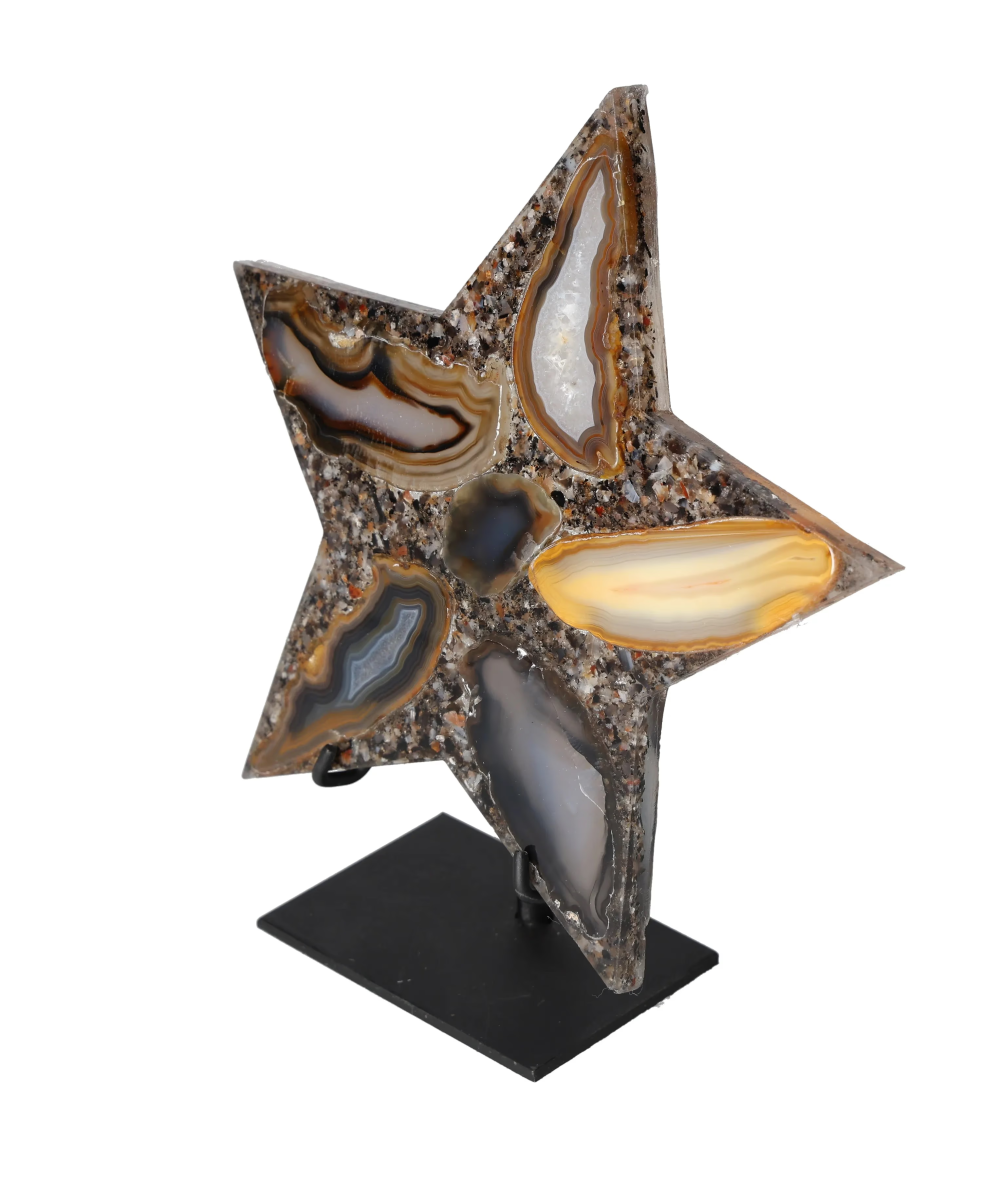 Agate Star With Metal Base 625203