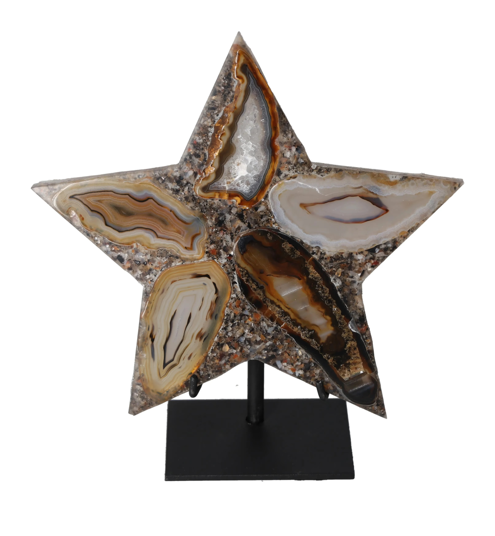 Agate Star With Metal Base 625227