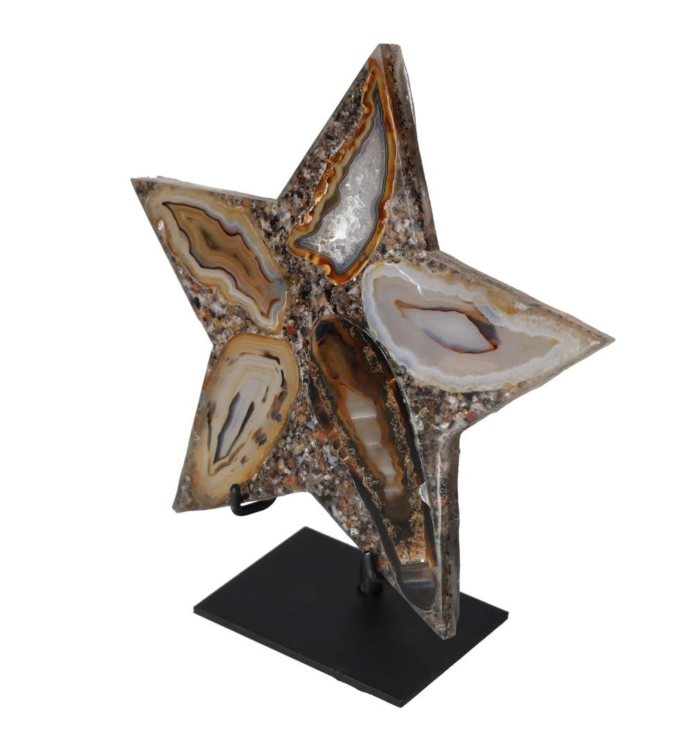 Agate Star With Metal Base 625227