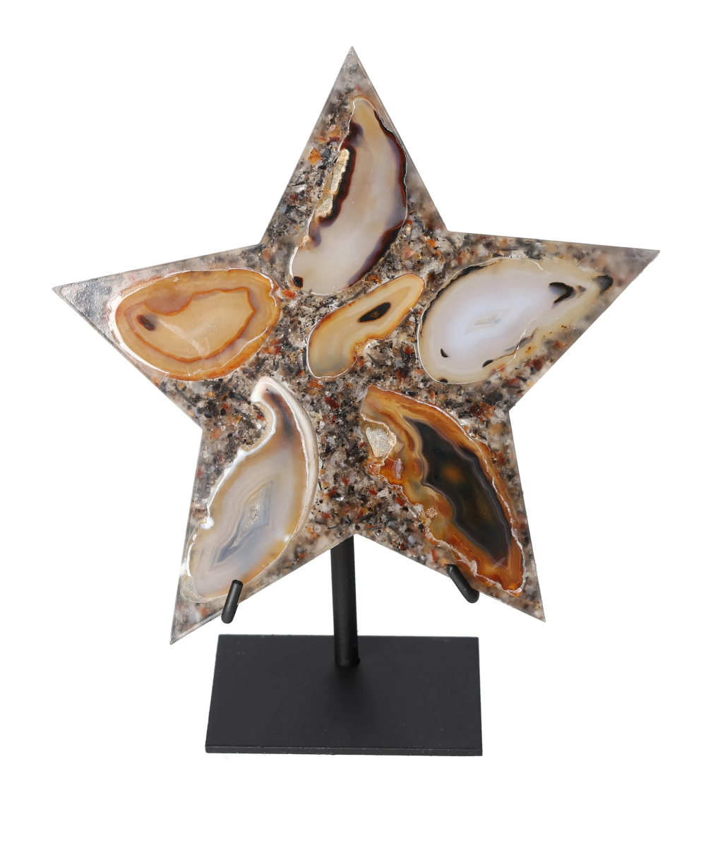 Agate Star With Metal Base 625234