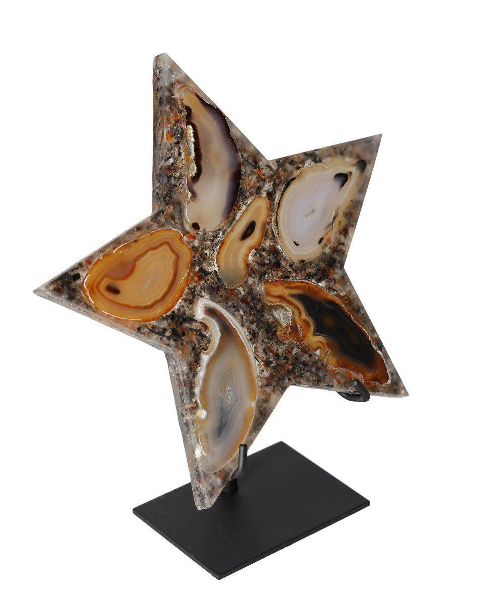 Agate Star With Metal Base 625234