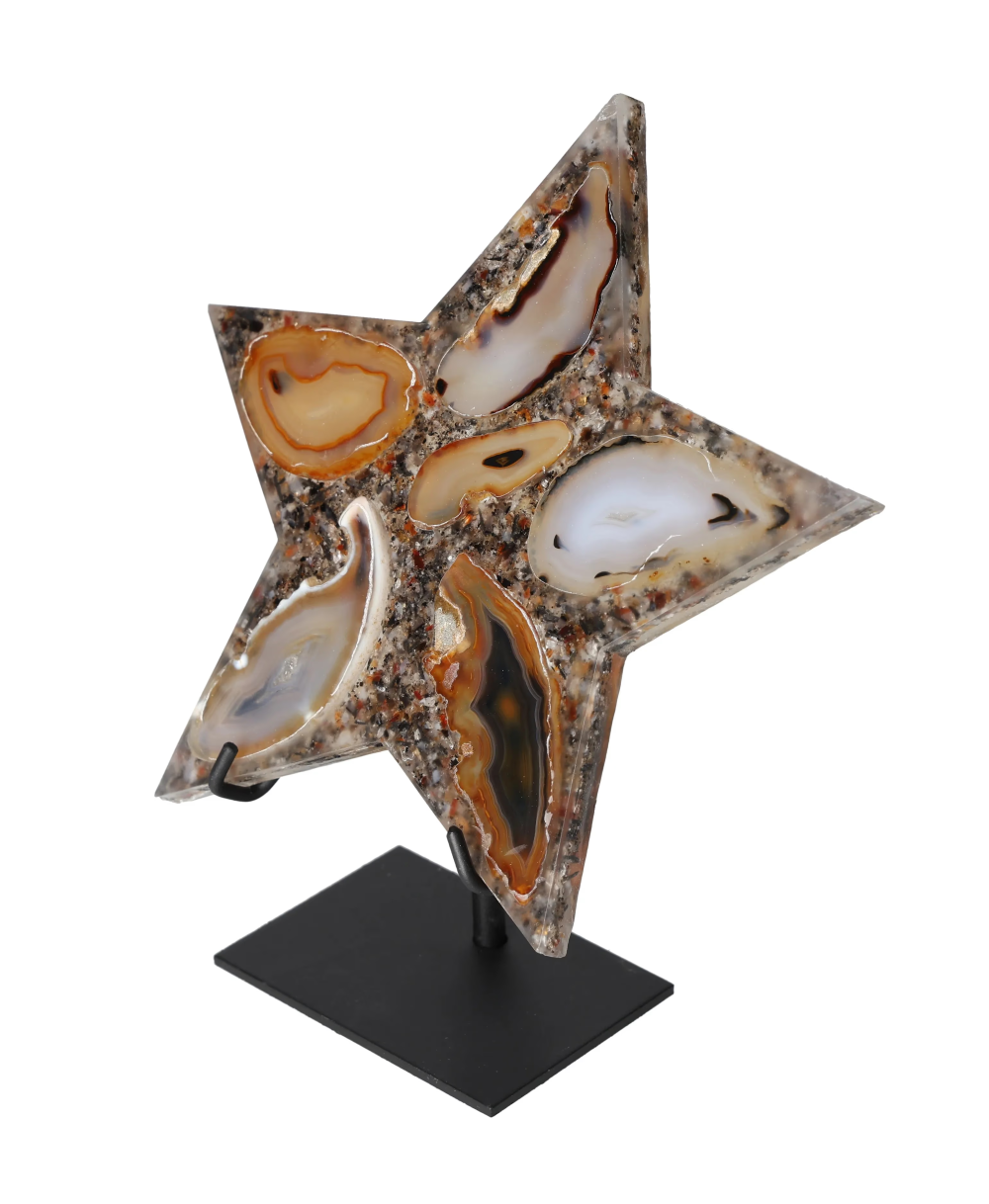 Agate Star With Metal Base 625234