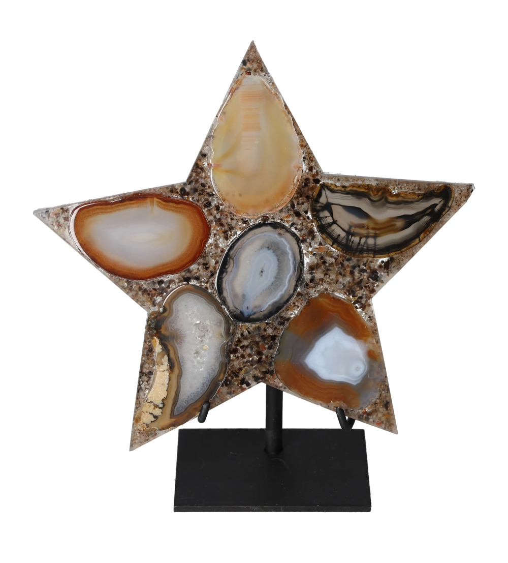 Agate Star With Metal Base 625241