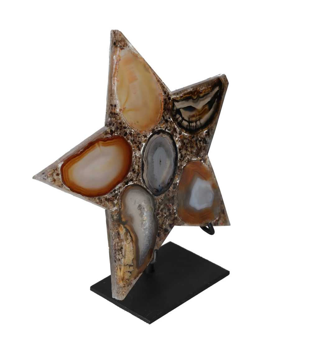 Agate Star With Metal Base 625241