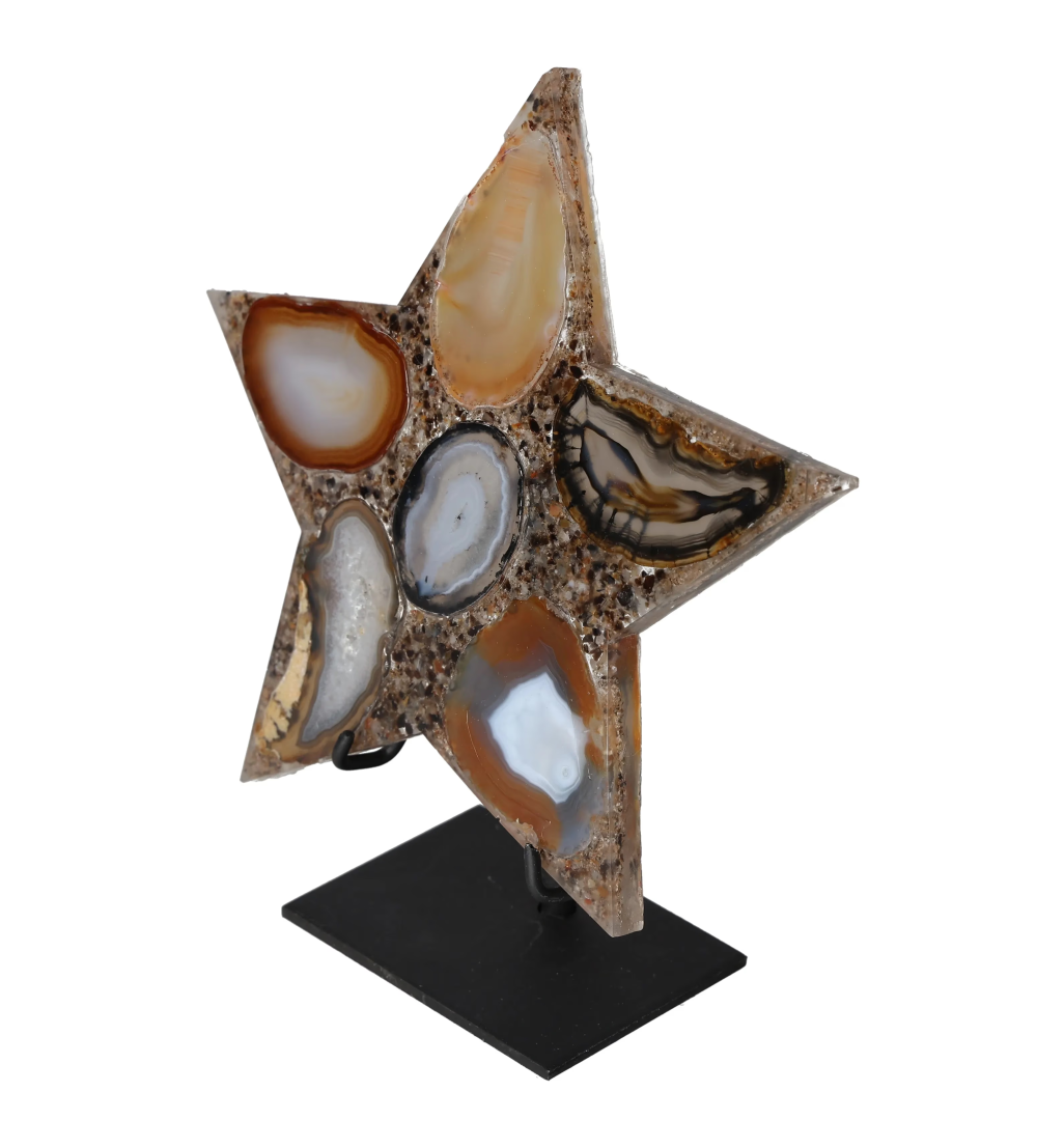 Agate Star With Metal Base 625241