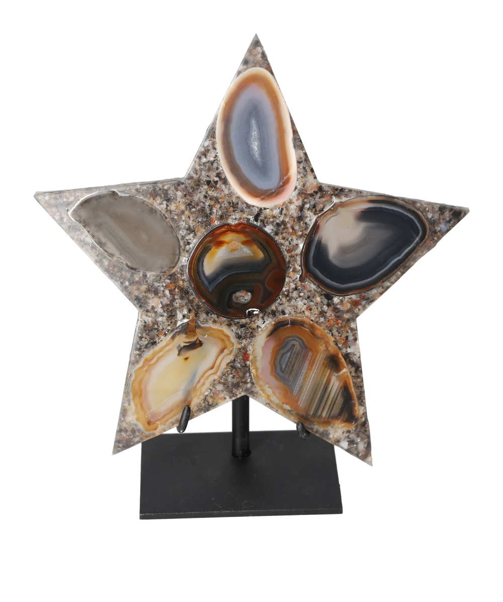 Agate Star With Metal Base 625258