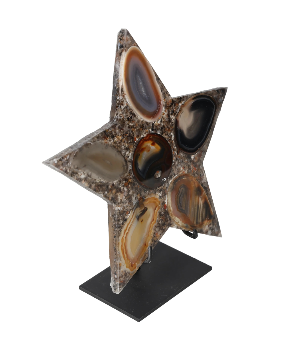 Agate Star With Metal Base 625258