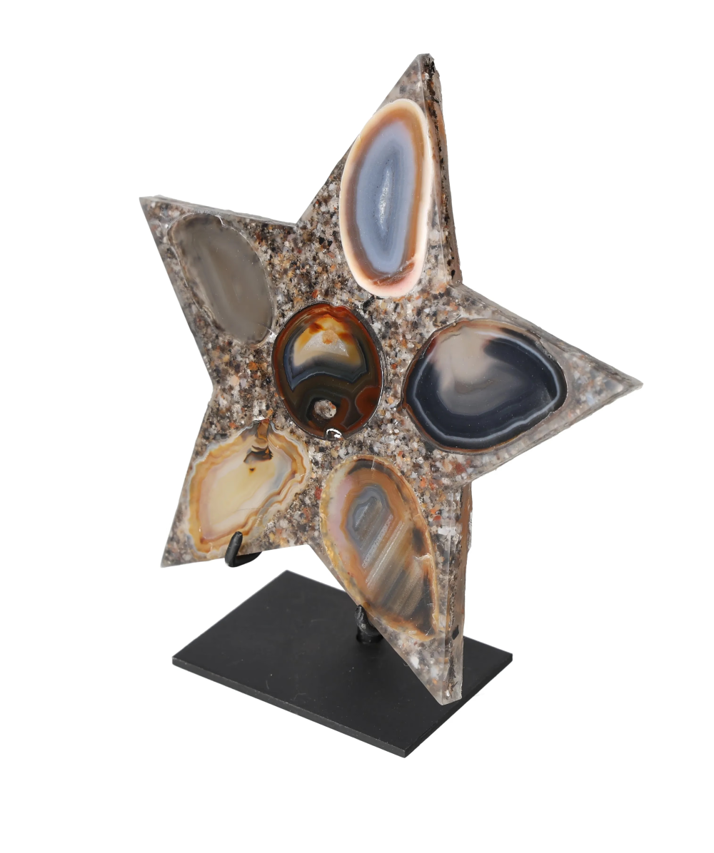 Agate Star With Metal Base 625258