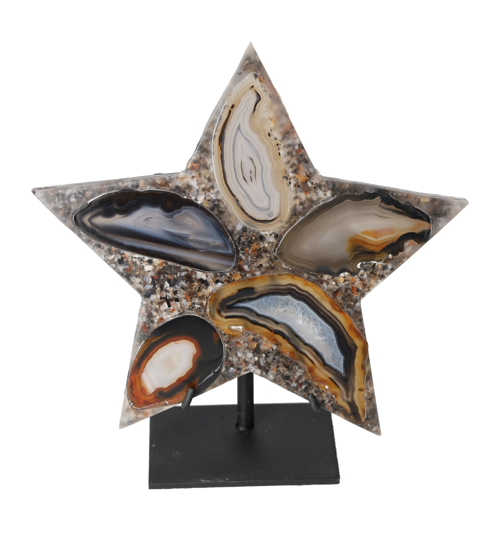 Agate Star With Metal Base 625265