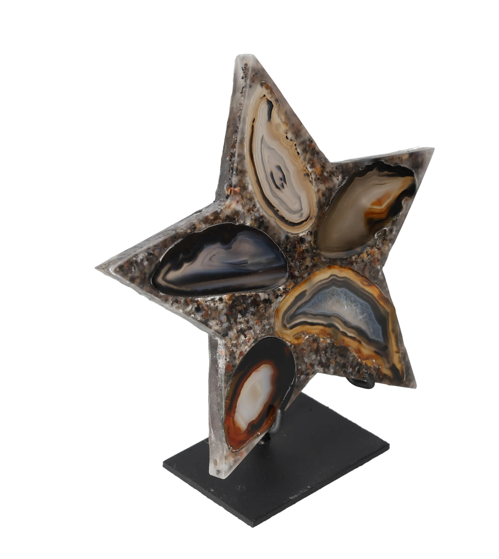 Agate Star With Metal Base 625265