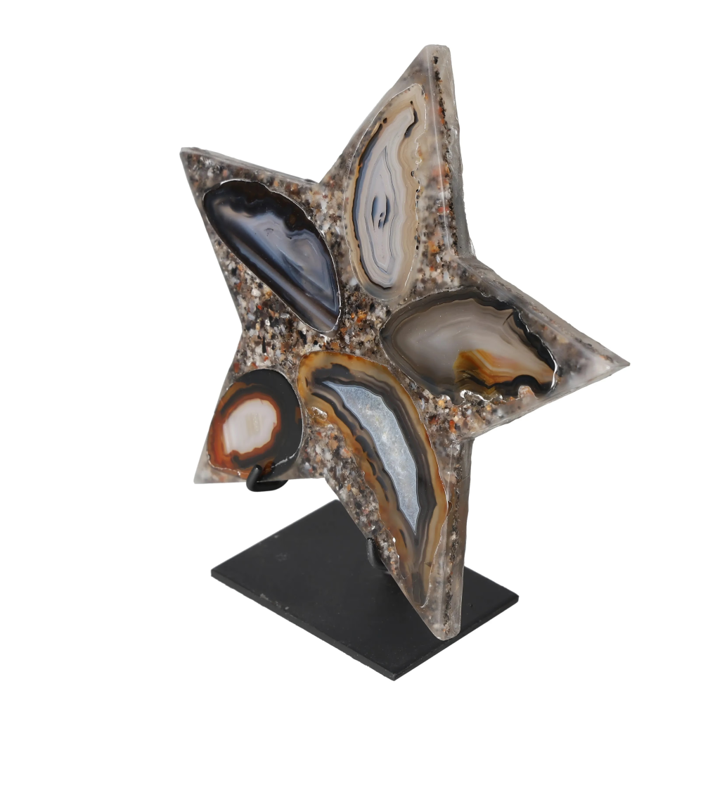 Agate Star With Metal Base 625265
