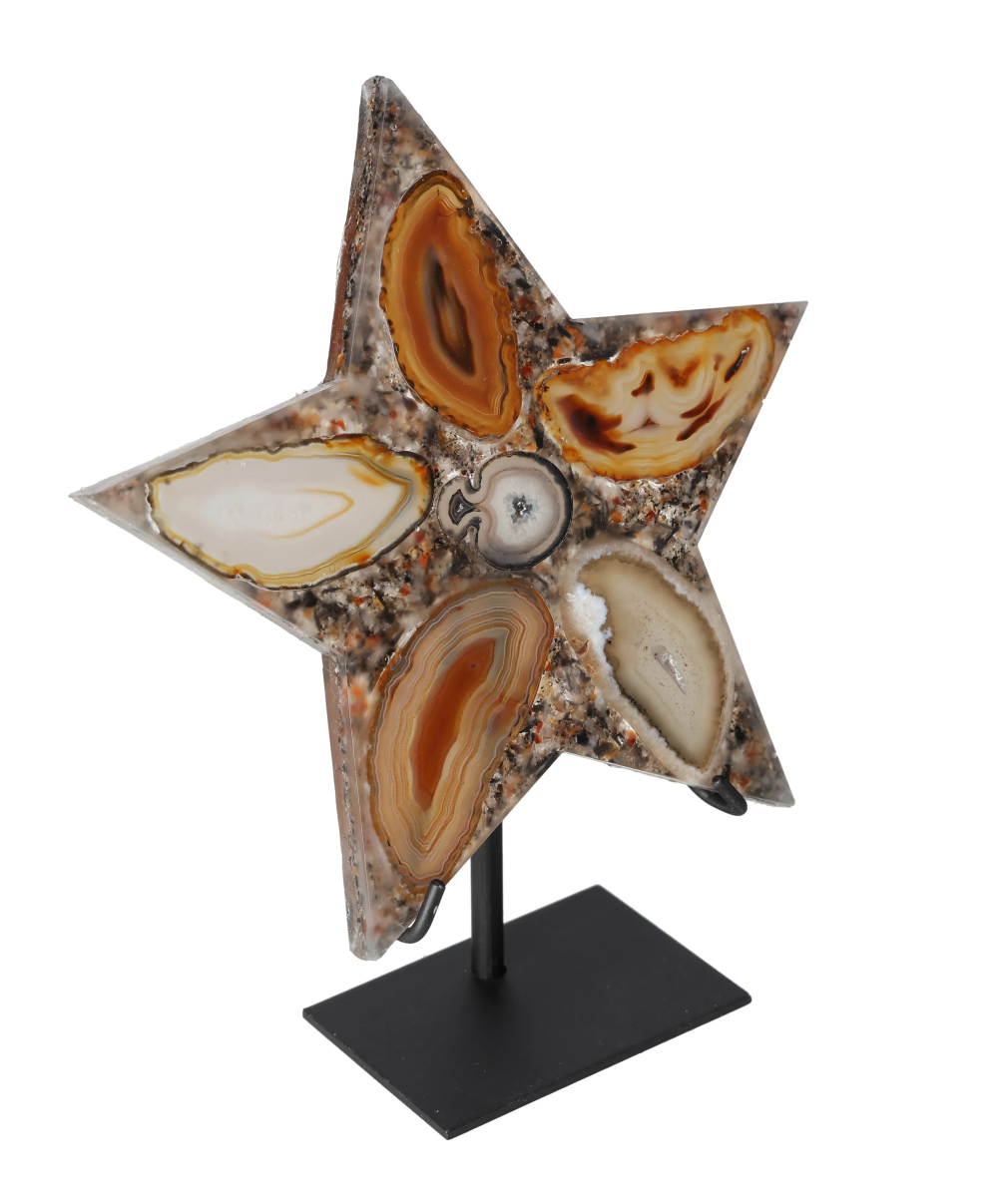 Agate Star With Metal Base 625272