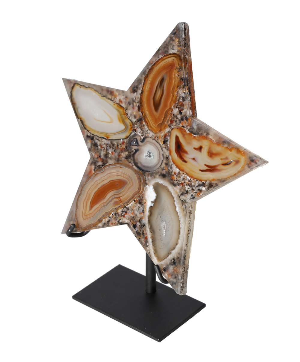 Agate Star With Metal Base 625272
