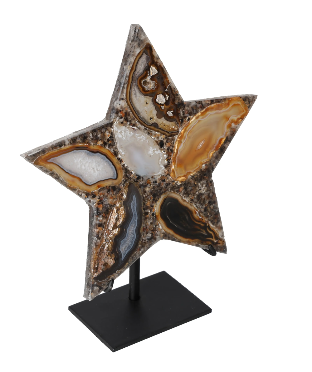 Agate Star With Metal Base 625296