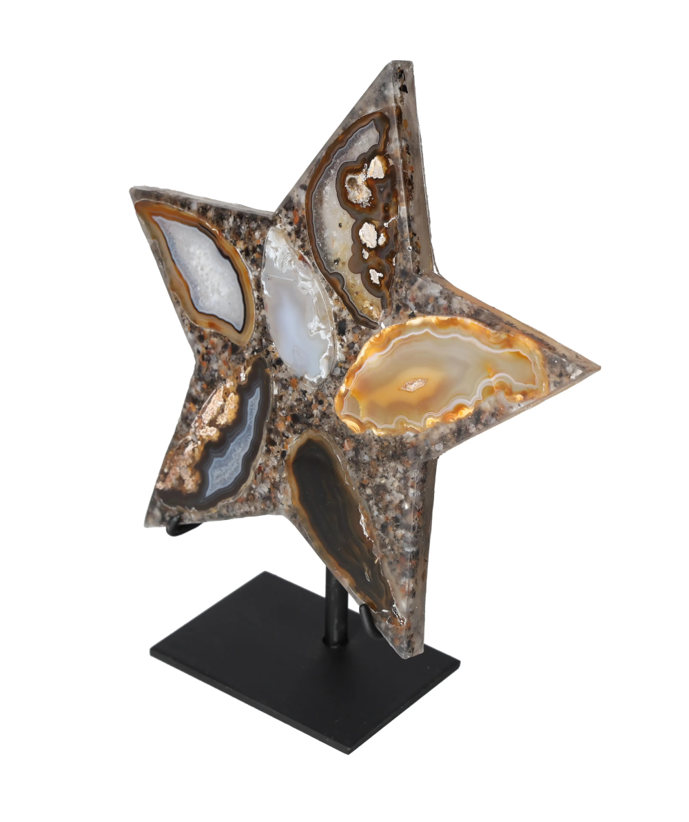 Agate Star With Metal Base 625296