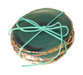 Agate Coasters Green With Gold Trim 625487