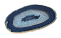 Agate Slice Polished Blue With Gold Trim 625715