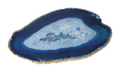Agate Slice Polished Blue With Gold Trim 625722