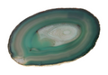 Agate Slice Polished Green With Gold Trim 625890