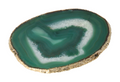 Agate Slice Polished Green With Gold Trim 625944