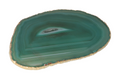 Agate Slice Polished Green With Gold Trim 625951