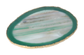 Agate Slice Polished Green With Gold Trim 625975
