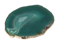 Agate Slice Polished Green With Gold Trim 626019