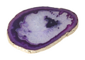 Agate Slice Polished Purple With Gold Trim 626064
