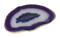 Agate Slice Polished Purple With Gold Trim 626095