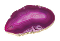 Agate Slice Polished Pink With Gold Trim 626194