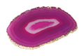 Agate Slice Polished Pink With Gold Trim 626200