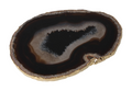Agate Slice Polished Black With Gold Trim 626361