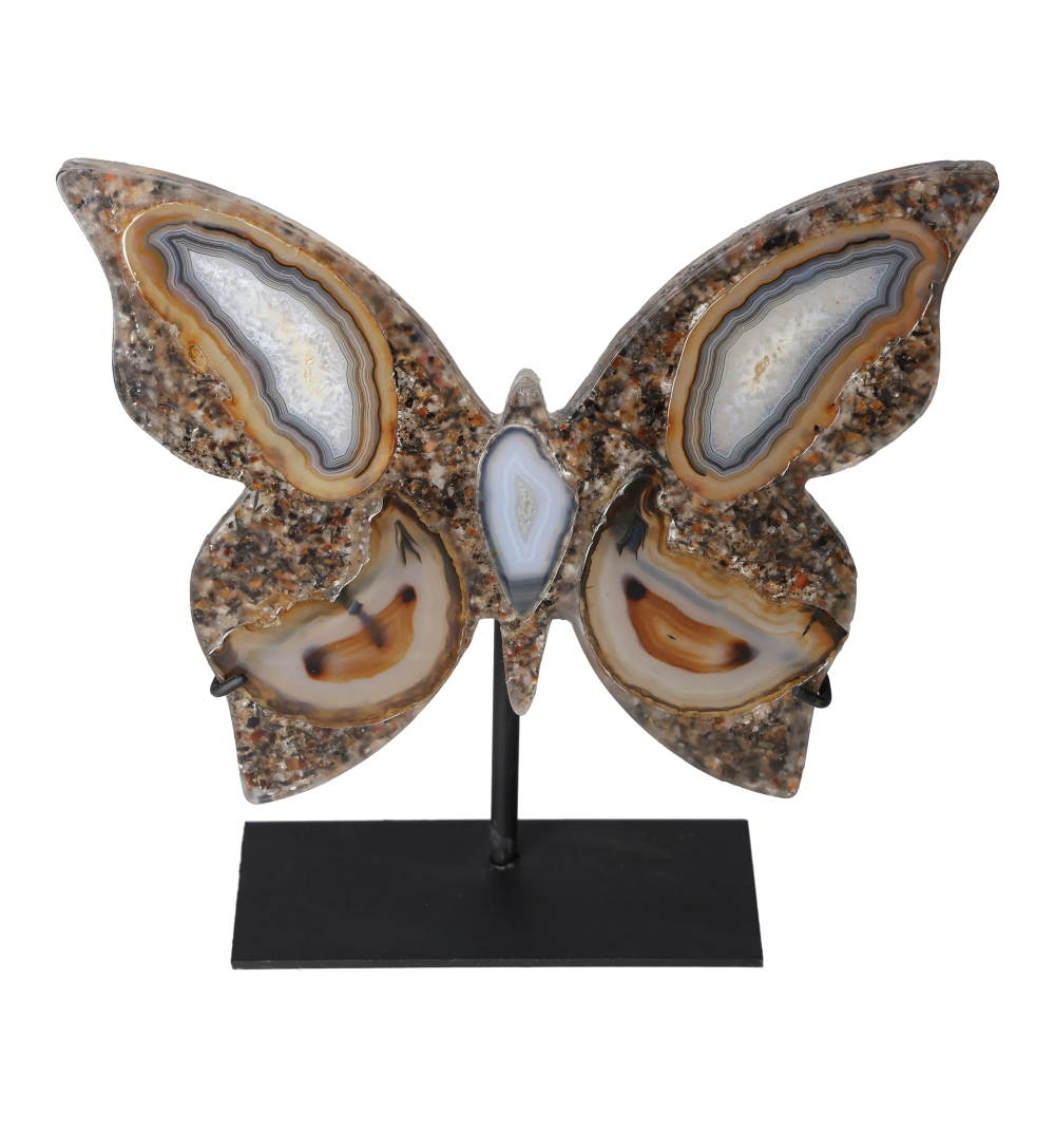 Agate Butterfly With Metal Base 628587