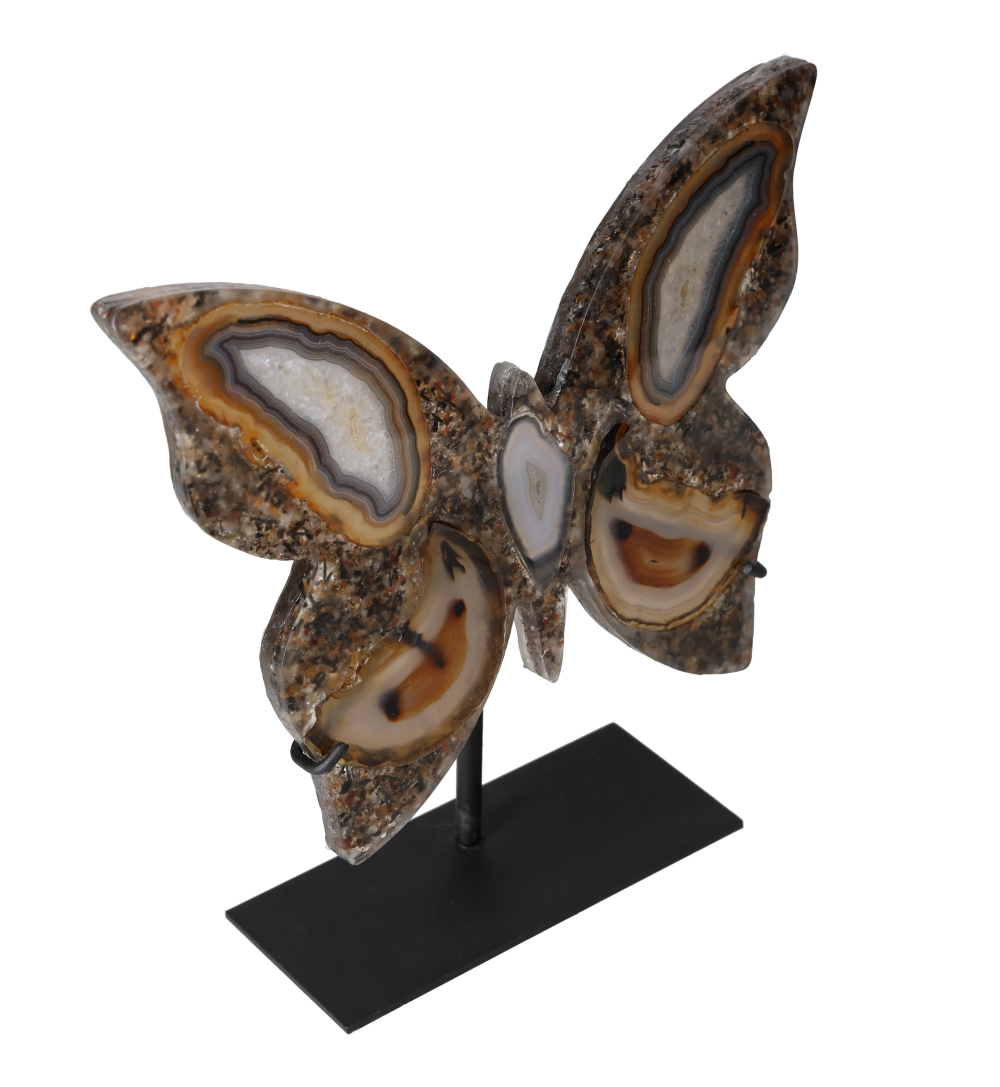 Agate Butterfly With Metal Base 628587