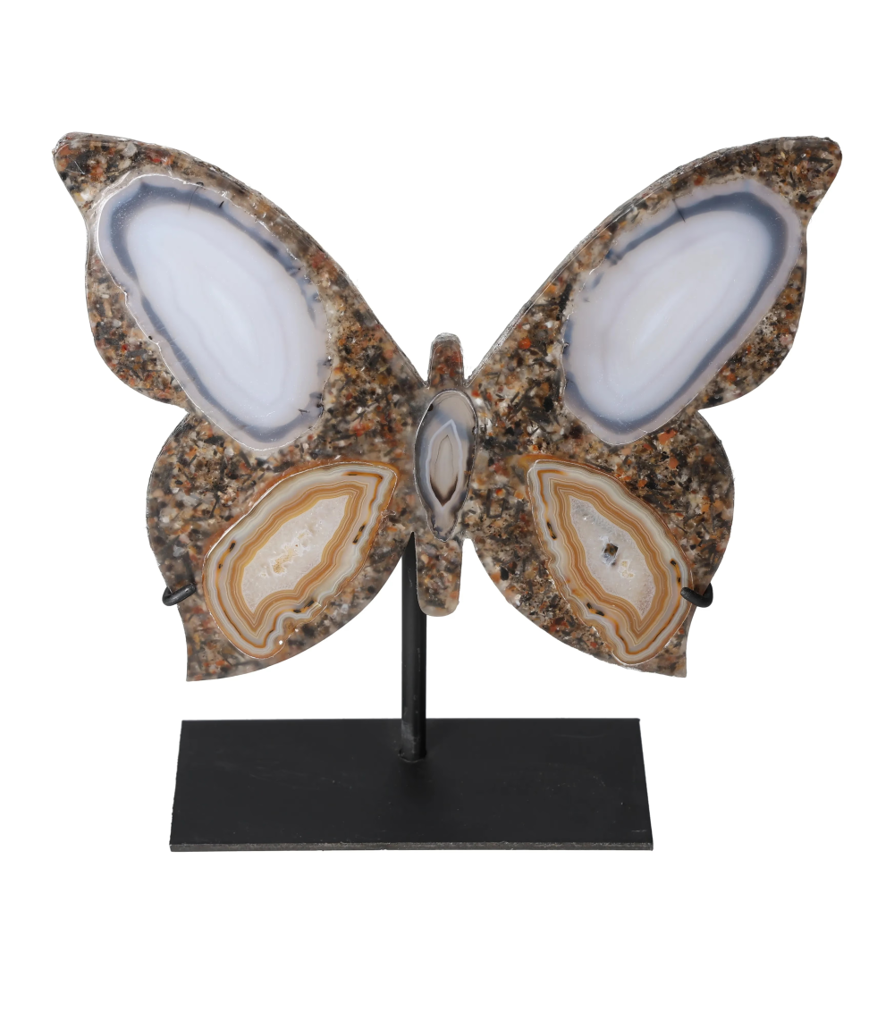 Agate Butterfly With Metal Base 628594
