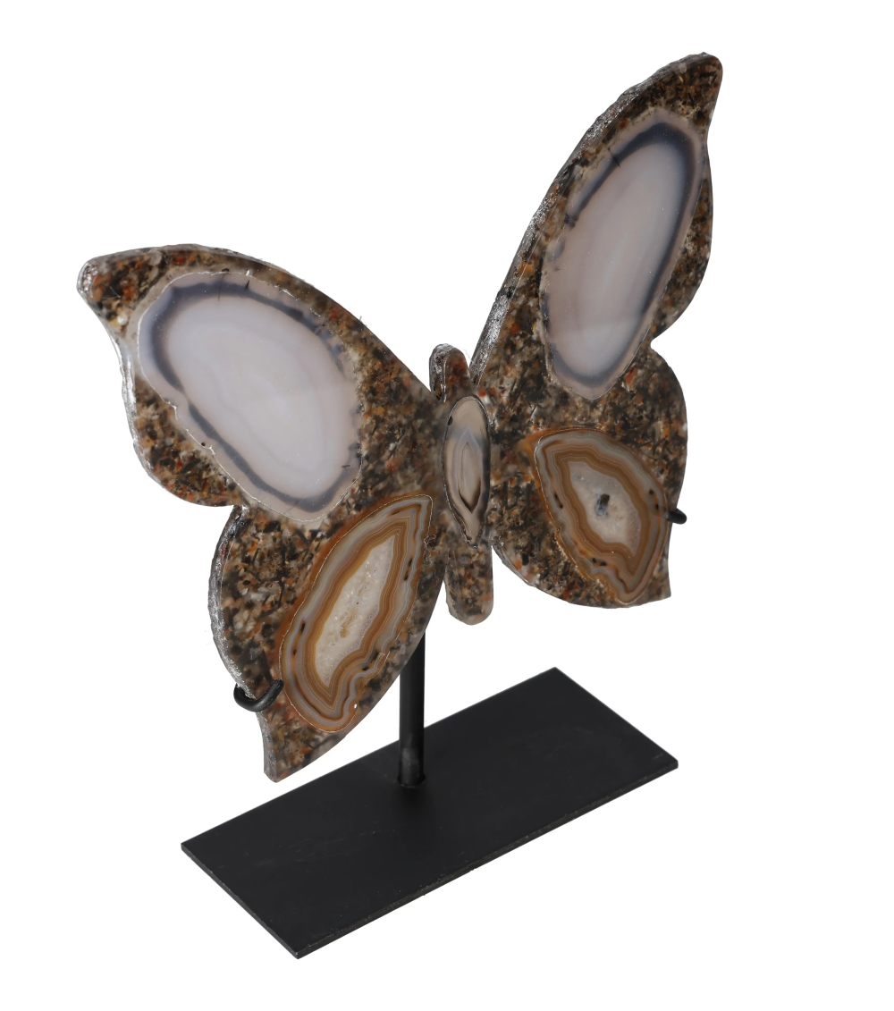 Agate Butterfly With Metal Base 628594