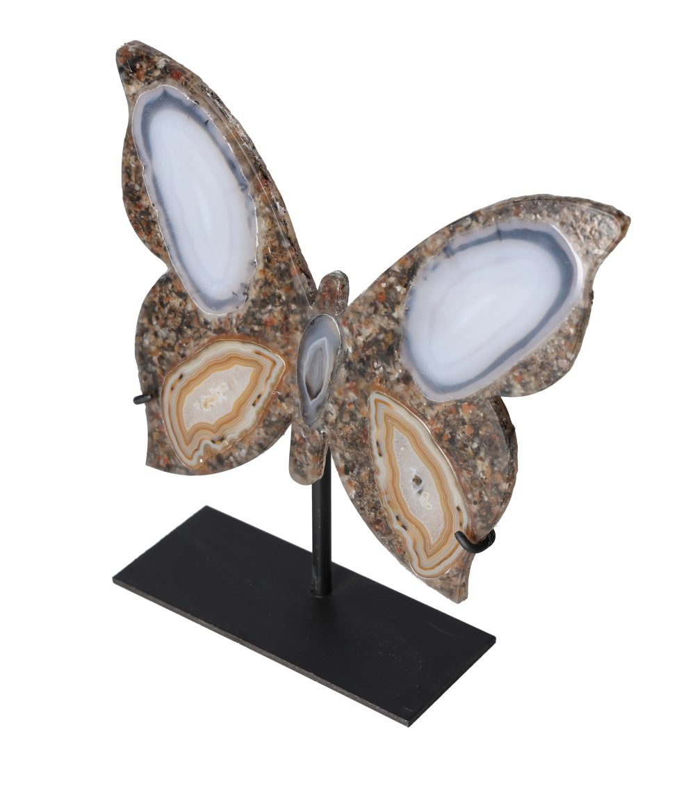 Agate Butterfly With Metal Base 628594