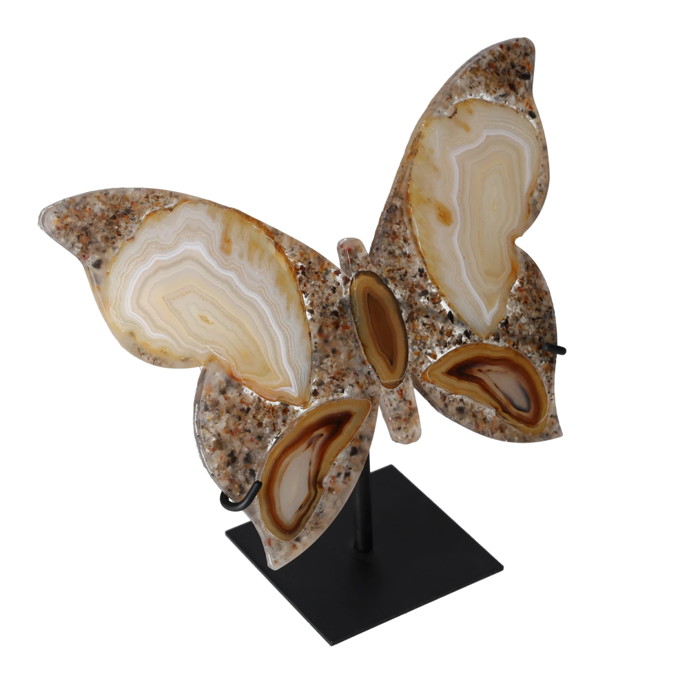 Agate Butterfly With Metal Base 628600