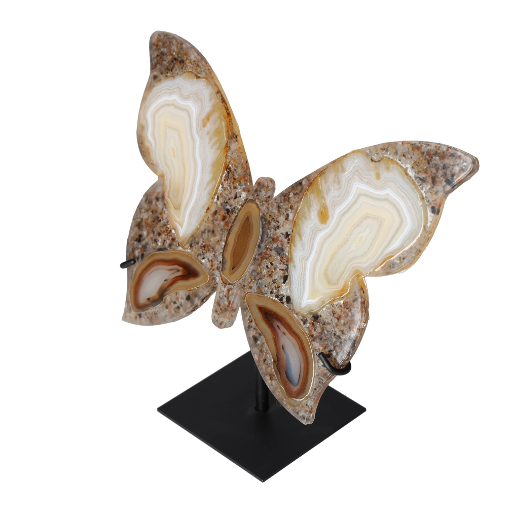 Agate Butterfly With Metal Base 628600