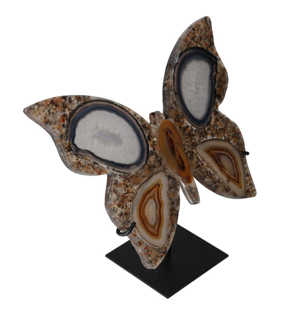 Agate Butterfly With Metal Base 628679