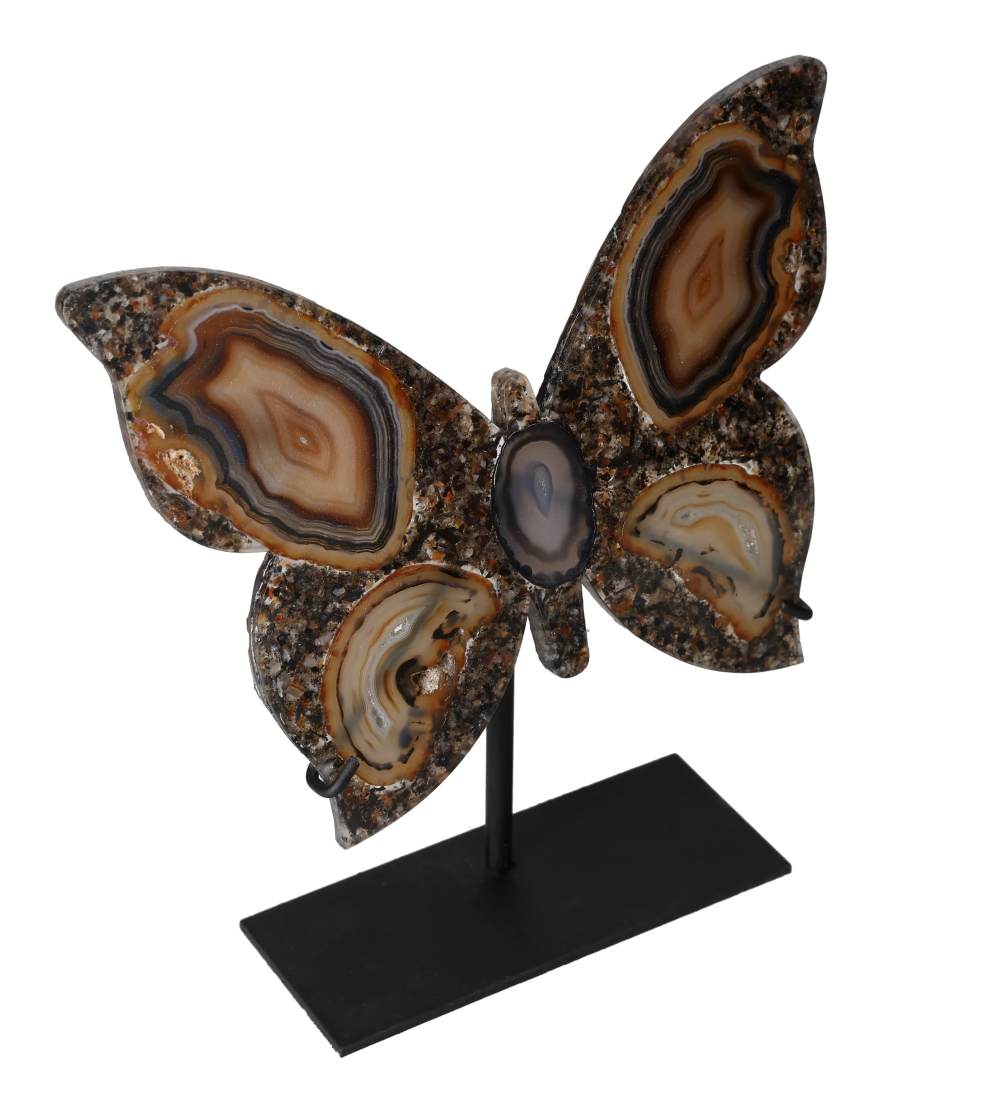 Agate Butterfly With Metal Base 628693