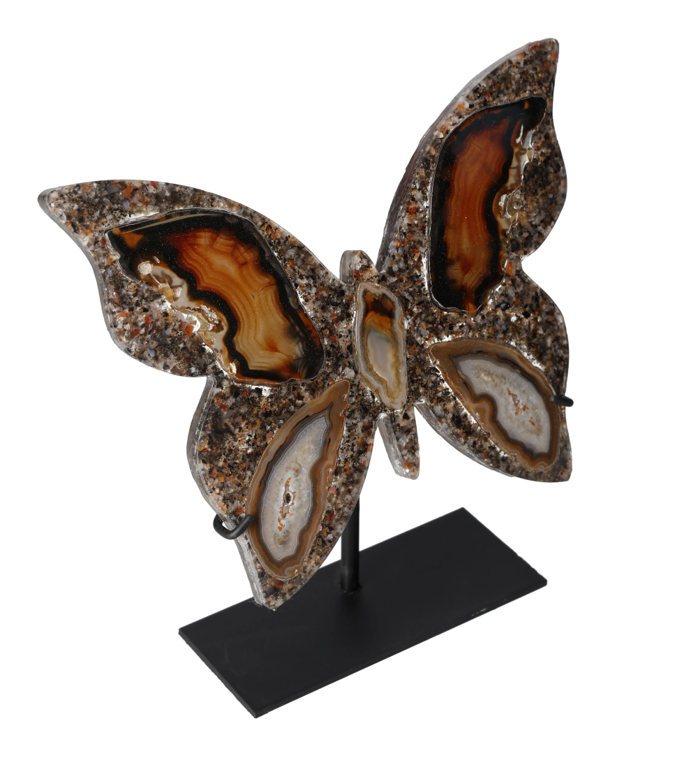 Agate Butterfly With Metal Base 628709