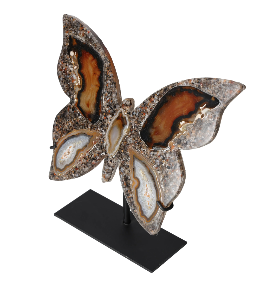 Agate Butterfly With Metal Base 628709