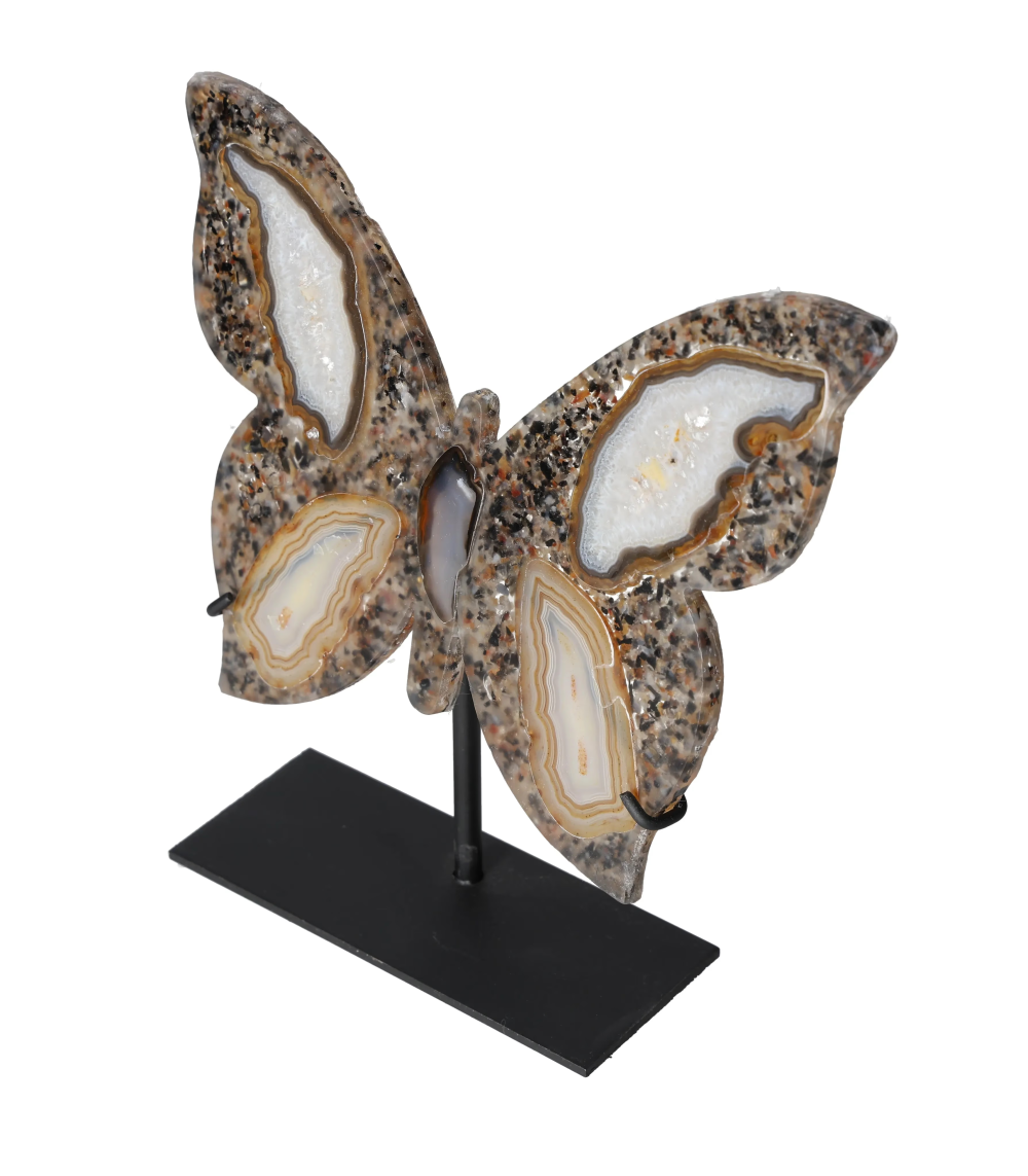 Agate Butterfly With Metal Base 628716