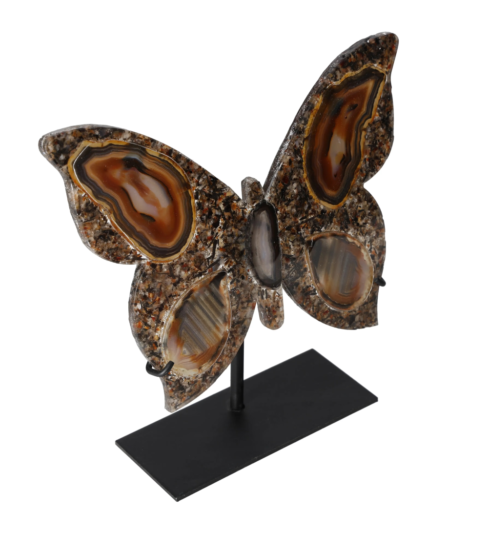 Agate Butterfly With Metal Base 628723