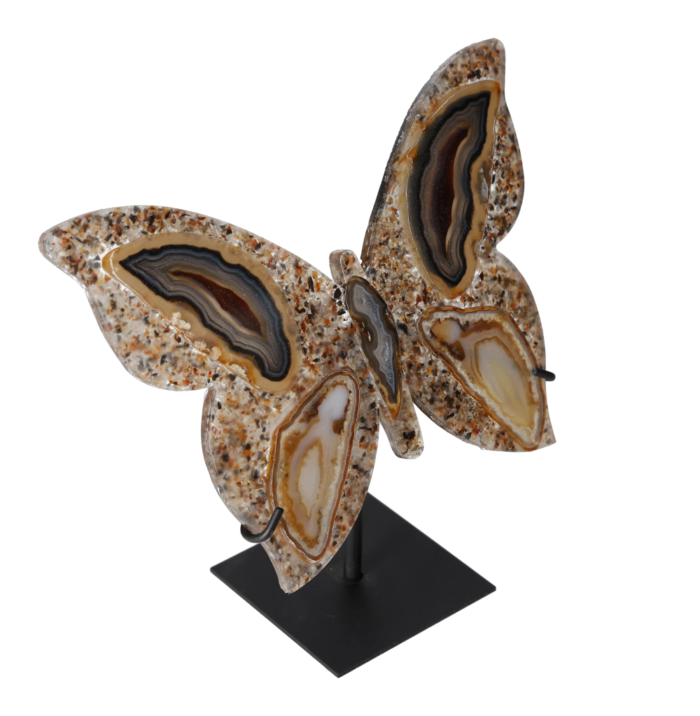 Agate Butterfly With Metal Base 628730